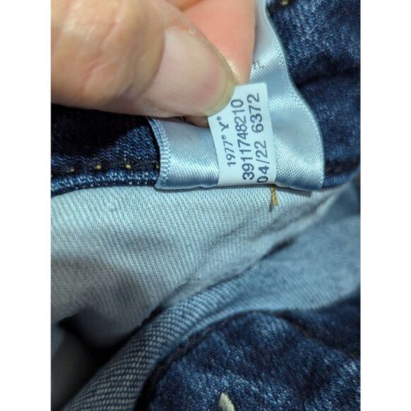 American Eagle Men's Blue Dark-Wash Mid-Rise Slim Fit Denim Jeans Size 30/32 - Picture 6 of 8